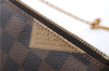 Authentic Louis Vuitton Damier Pochette Mira MM Accessory Pouch N63080 LV 2594E