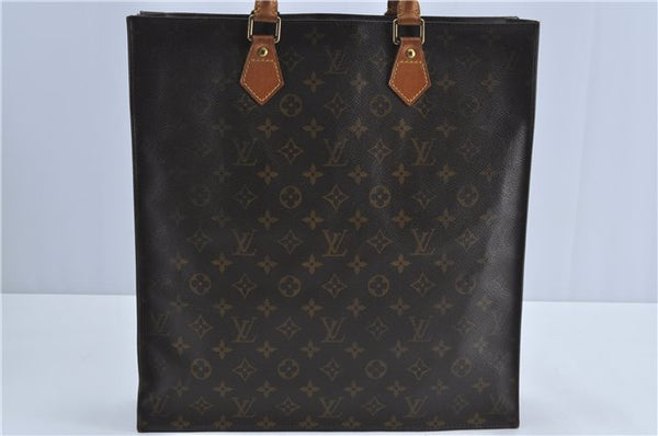 Authentic Louis Vuitton Monogram Sac Plat Hand Tote Bag M51140 LV 2595B