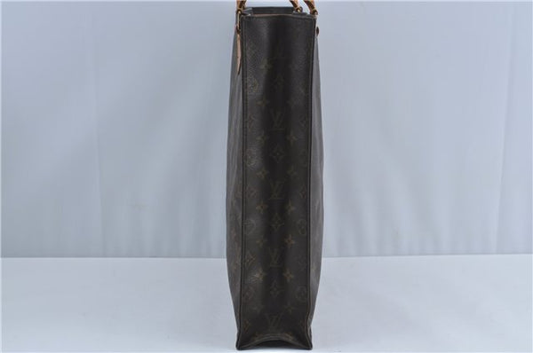 Authentic Louis Vuitton Monogram Sac Plat Hand Tote Bag M51140 LV 2595B