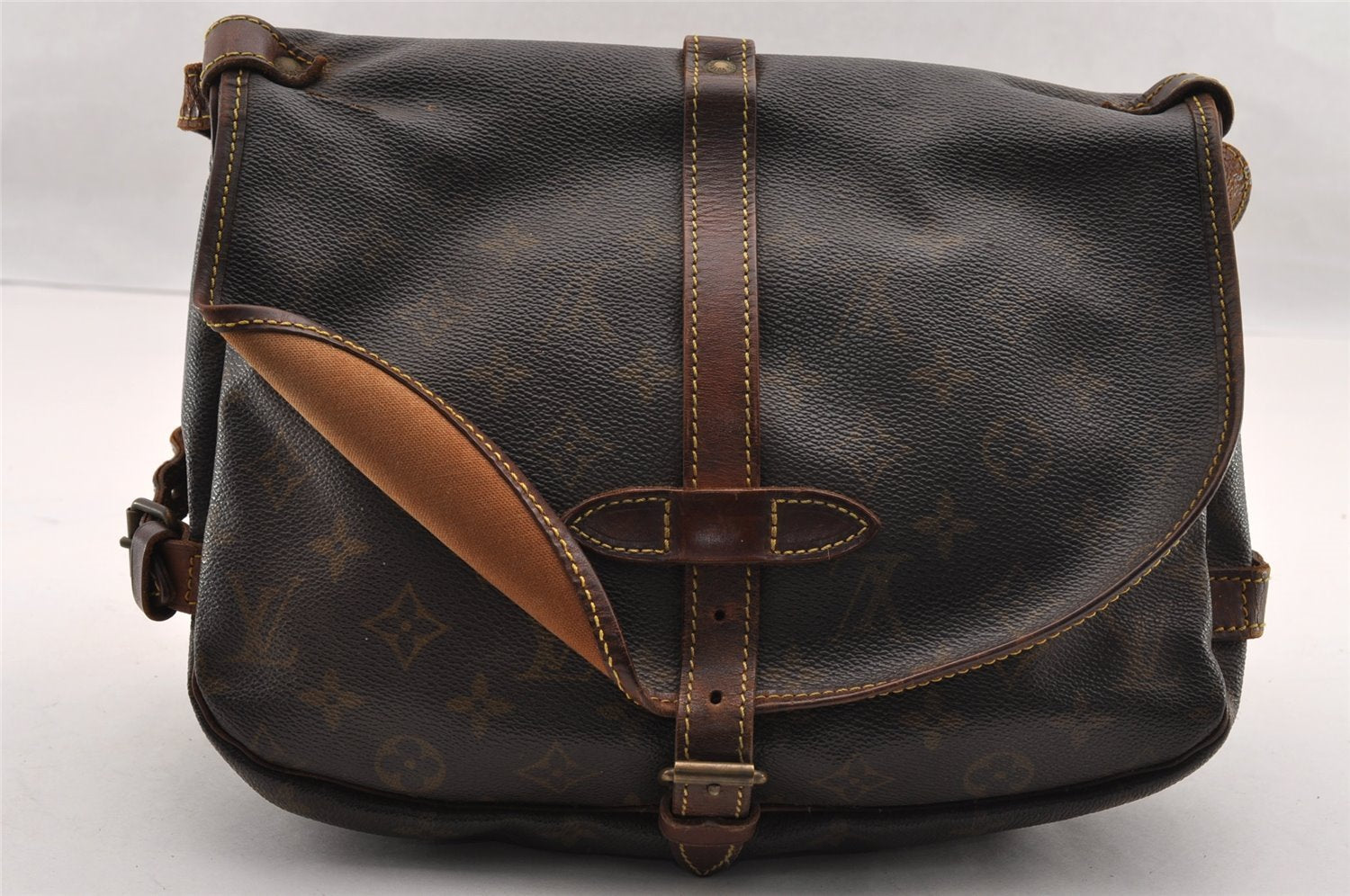 Authentic Louis Vuitton Monogram Saumur 30 Shoulder Cross Bag M42256 LV 2595I