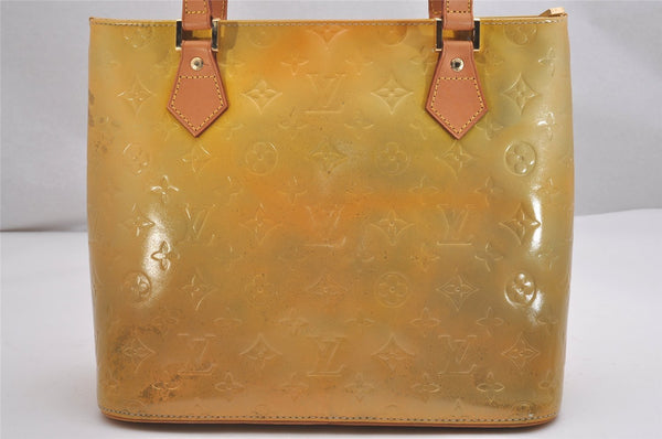 Authentic Louis Vuitton Vernis Houston Shoulder Hand Bag Yellow M91053 LV 2598I