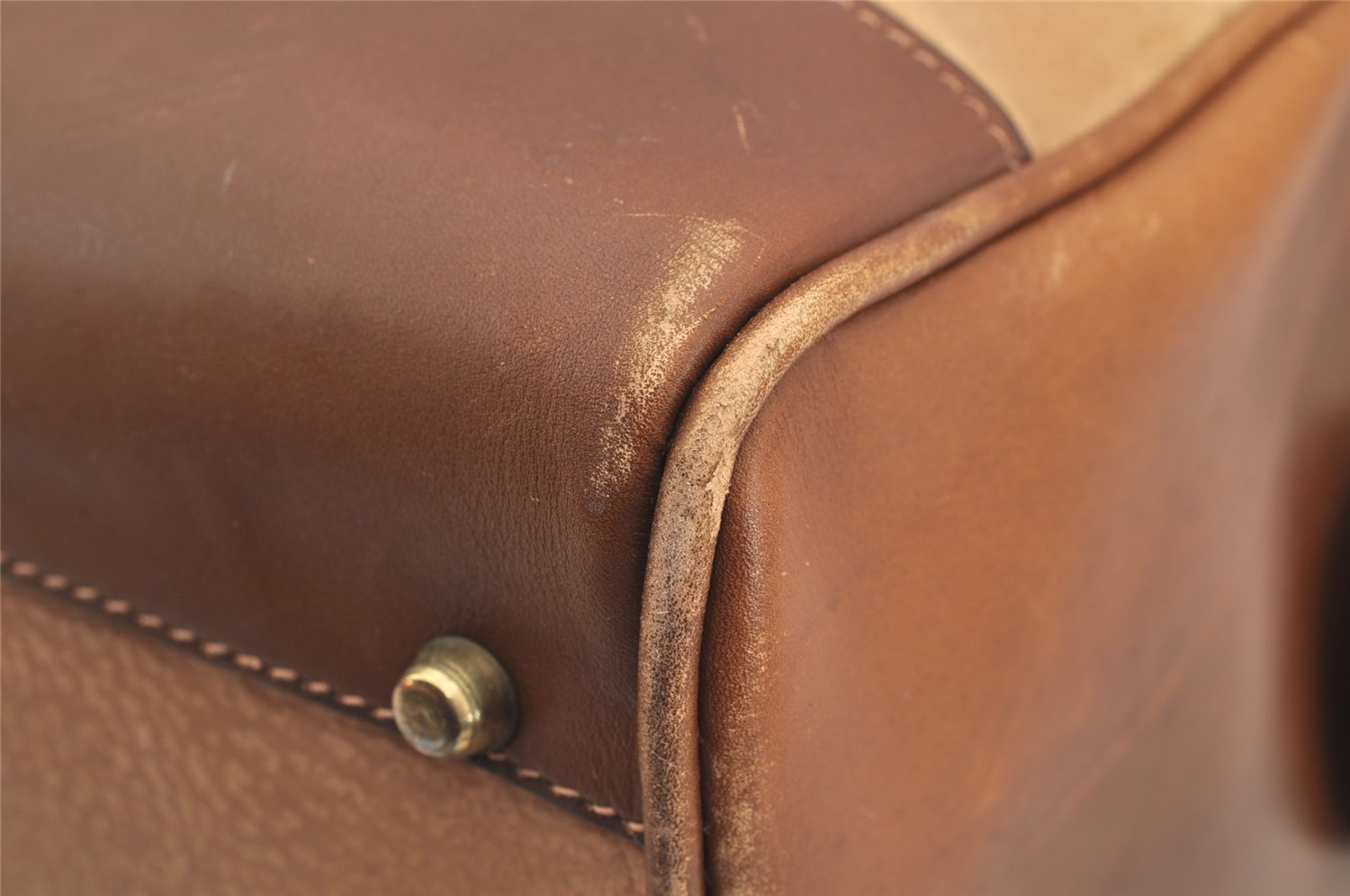 Authentic GUCCI Vintage 2Way Shoulder Hand Boston Bag Leather Brown 2599I