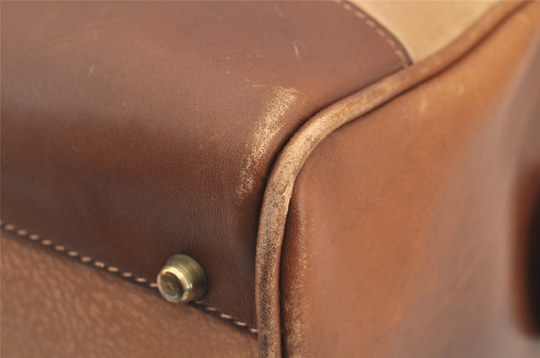 Authentic GUCCI Vintage 2Way Shoulder Hand Boston Bag Leather Brown 2599I