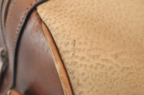 Authentic GUCCI Vintage 2Way Shoulder Hand Boston Bag Leather Brown 2599I