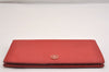 Authentic CHANEL Caviar Skin CoCo Button Long Bifold Wallet Purse Red 2606I