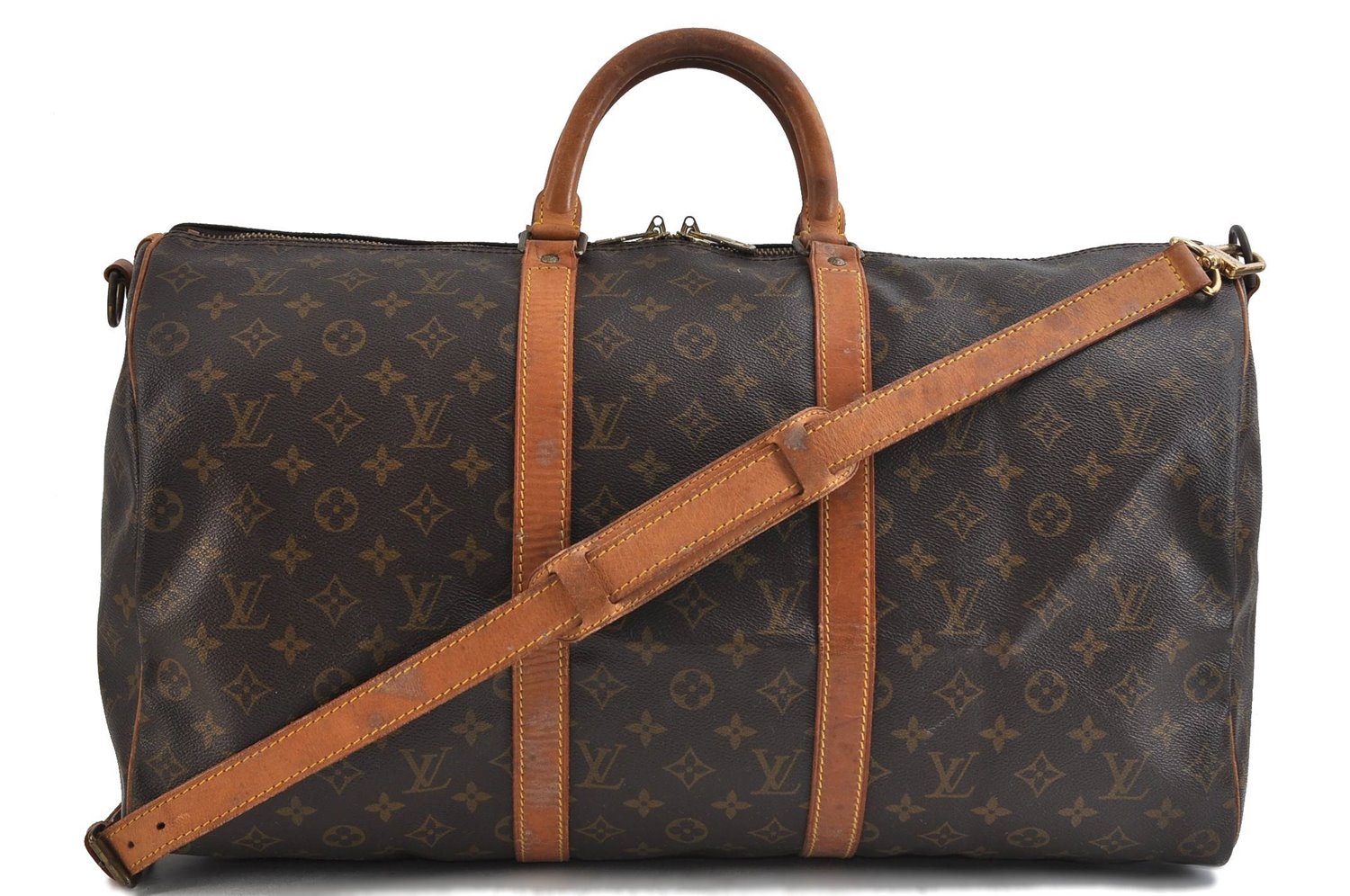 Auth Louis Vuitton Monogram Keepall Bandouliere 50 Boston Bag M41416 LV 2607D