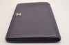 Authentic CHANEL Calf Skin CoCo Mark Long Bifold Wallet Purse Purple 2607I