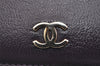 Authentic CHANEL Calf Skin CoCo Mark Long Bifold Wallet Purse Purple 2607I