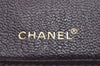 Authentic CHANEL Calf Skin CoCo Mark Long Bifold Wallet Purse Purple 2607I