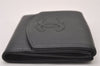 Authentic CHANEL Vintage Caviar Skin CoCo Mark Bifold Wallet Purse Black 2608I
