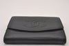Authentic CHANEL Vintage Caviar Skin CoCo Mark Bifold Wallet Purse Black 2608I