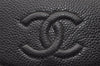 Authentic CHANEL Vintage Caviar Skin CoCo Mark Bifold Wallet Purse Black 2608I