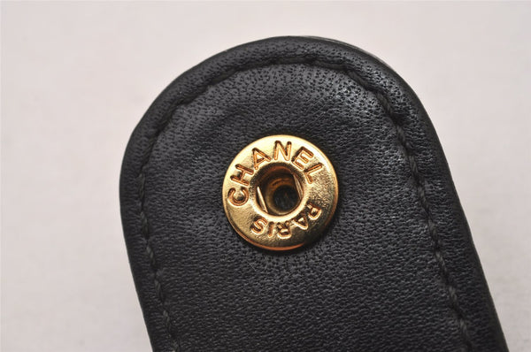 Authentic CHANEL Vintage Caviar Skin CoCo Mark Bifold Wallet Purse Black 2608I