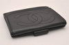 Authentic CHANEL Vintage Caviar Skin CoCo Mark Bifold Wallet Purse Black 2609I