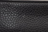 Authentic CHANEL Caviar Skin CC Logo Cosmetic Pouch Purse Black Junk 2610I