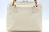 Authentic GUCCI Bamboo 2way Shoulder Hand Bag Purse Leather White Junk 2611H