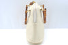 Authentic GUCCI Bamboo 2way Shoulder Hand Bag Purse Leather White Junk 2611H