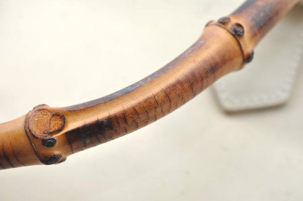 Authentic GUCCI Bamboo 2way Shoulder Hand Bag Purse Leather White Junk 2611H