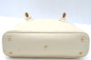 Authentic GUCCI Bamboo 2way Shoulder Hand Bag Purse Leather White Junk 2611H
