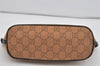 Authentic GUCCI Vintage Hand Bag Pouch Purse GG Canvas Leather 07198 Brown 2611I