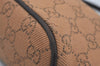 Authentic GUCCI Vintage Hand Bag Pouch Purse GG Canvas Leather 07198 Brown 2611I