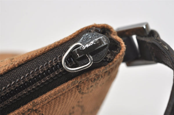 Authentic GUCCI Vintage Hand Bag Pouch Purse GG Canvas Leather 07198 Brown 2611I