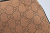 Authentic GUCCI Vintage Hand Bag Pouch Purse GG Canvas Leather 07198 Brown 2611I