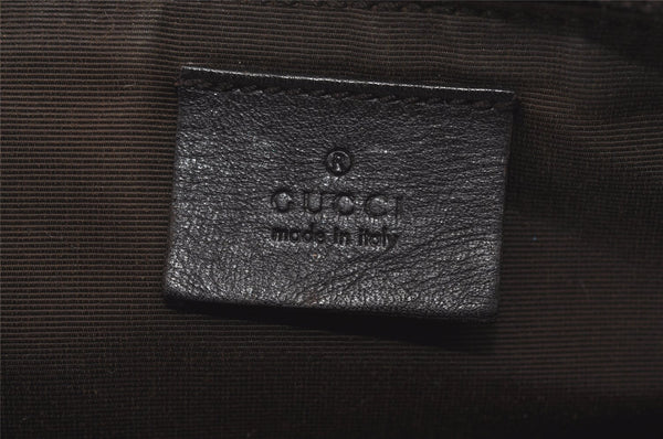 Authentic GUCCI Vintage Hand Bag Pouch Purse GG Canvas Leather 07198 Brown 2611I