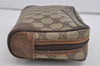 Authentic GUCCI Vintage Clutch Hand Bag Purse GG PVC Leather Brown 2612I