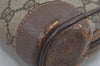 Authentic GUCCI Vintage Clutch Hand Bag Purse GG PVC Leather Brown 2612I
