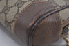 Authentic GUCCI Vintage Clutch Hand Bag Purse GG PVC Leather Brown 2612I