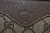Authentic GUCCI Vintage Clutch Hand Bag Purse GG PVC Leather Brown 2612I