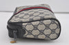Authentic GUCCI Sherry Line Clutch Hand Bag Purse GG PVC Leather Navy Blue 2613I