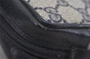 Authentic GUCCI Sherry Line Clutch Hand Bag Purse GG PVC Leather Navy Blue 2613I