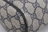 Authentic GUCCI Sherry Line Clutch Hand Bag Purse GG PVC Leather Navy Blue 2613I