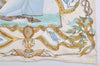 Authentic Salvatore Ferragamo Scarf Handkerchief Yacht Motif Silk White SF 2614I