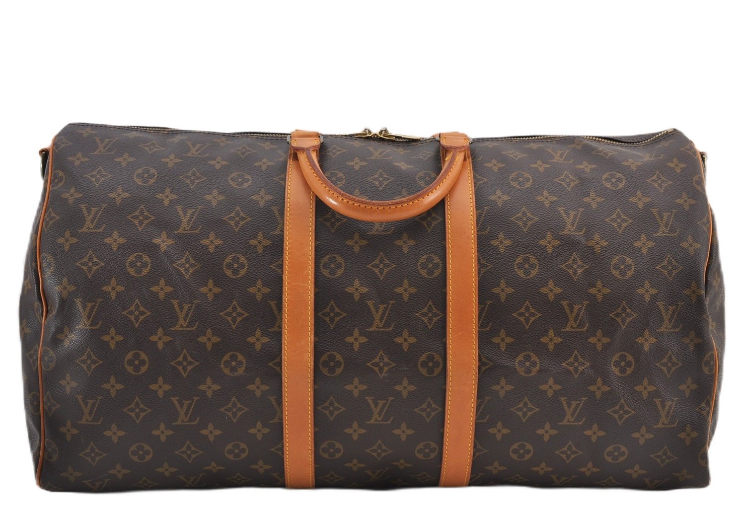 Authentic Louis Vuitton Monogram Keepall Bandouliere 55 M41414 Boston Bag 2616F