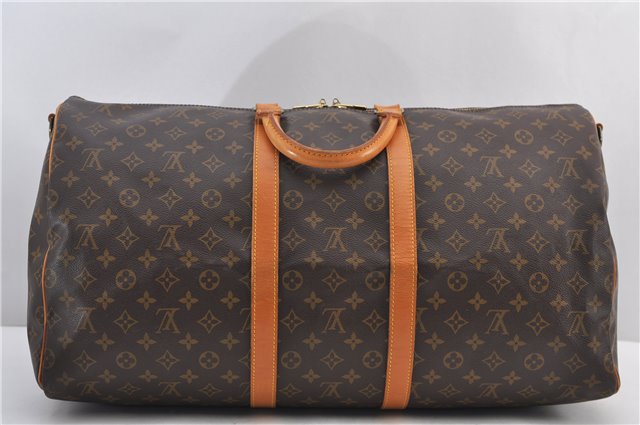 Authentic Louis Vuitton Monogram Keepall Bandouliere 55 M41414 Boston Bag 2616F