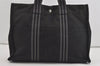 Authentic HERMES Fourre Tout MM Vintage Hand Tote Bag Canvas Black 2616I