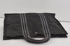 Authentic HERMES Fourre Tout MM Vintage Hand Tote Bag Canvas Black 2616I