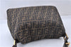 Authentic FENDI Vintage Zucca Shoulder Bag Canvas Leather Brown 2617F