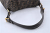 Authentic FENDI Vintage Zucca Shoulder Bag Canvas Leather Brown 2617F