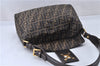 Authentic FENDI Vintage Zucca Shoulder Bag Canvas Leather Brown 2617F