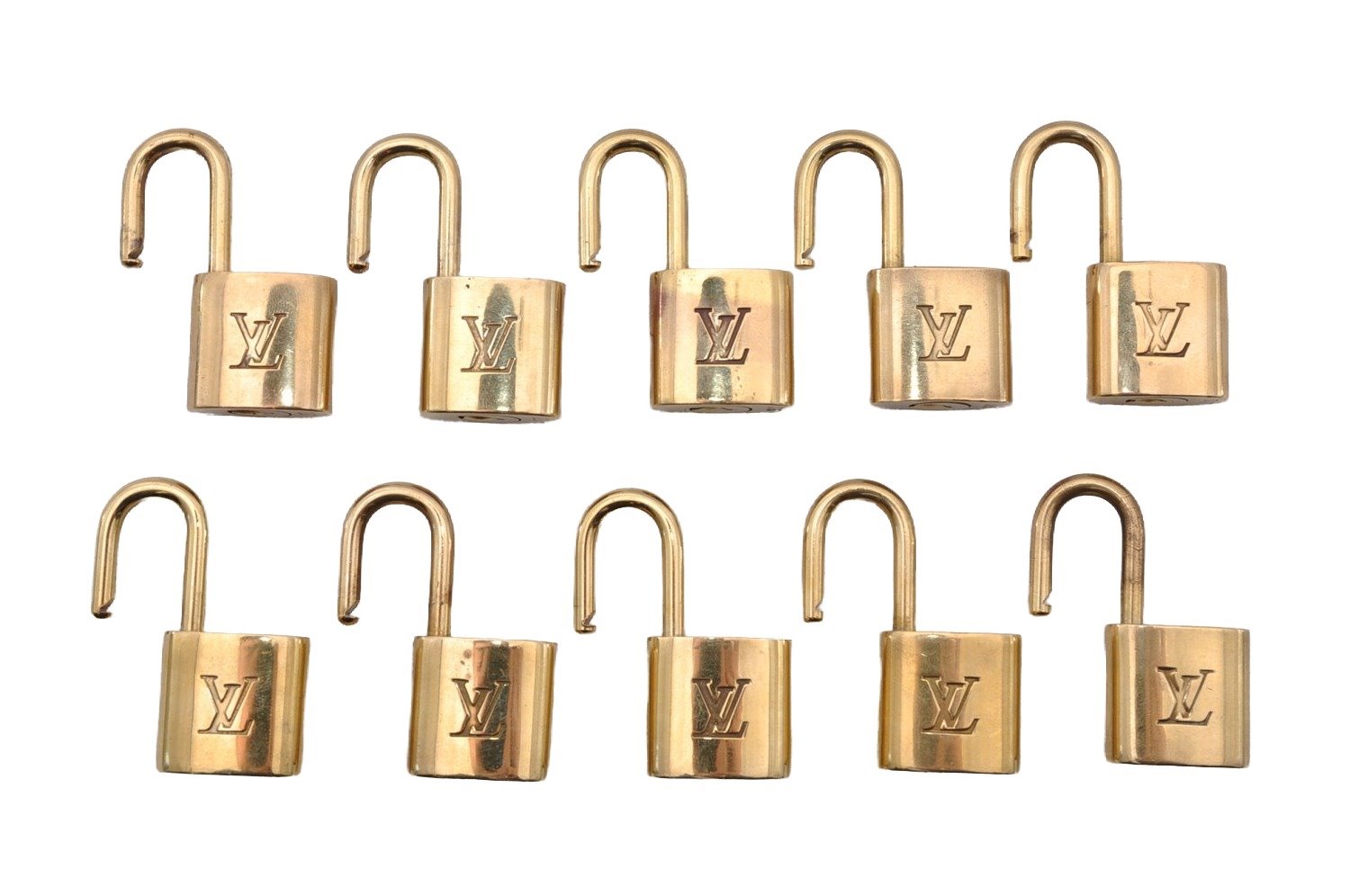 Authentic Louis Vuitton Padlock Gold 10Set LV 2617I