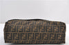 Authentic FENDI Zucca Vintage Shoulder Cross Body Bag Nylon Leather Brown 2618F