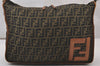 Authentic FENDI Zucca Shoulder Cross Body Bag Nylon Leather Brown 2618I
