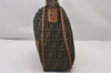 Authentic FENDI Zucca Shoulder Cross Body Bag Nylon Leather Brown 2618I