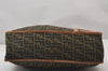 Authentic FENDI Zucca Shoulder Cross Body Bag Nylon Leather Brown 2618I