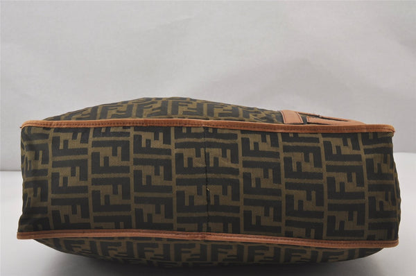 Authentic FENDI Zucca Shoulder Cross Body Bag Nylon Leather Brown 2618I