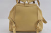 Authentic GUCCI Bamboo Vintage Backpack Leather Yellow Cream 2619I